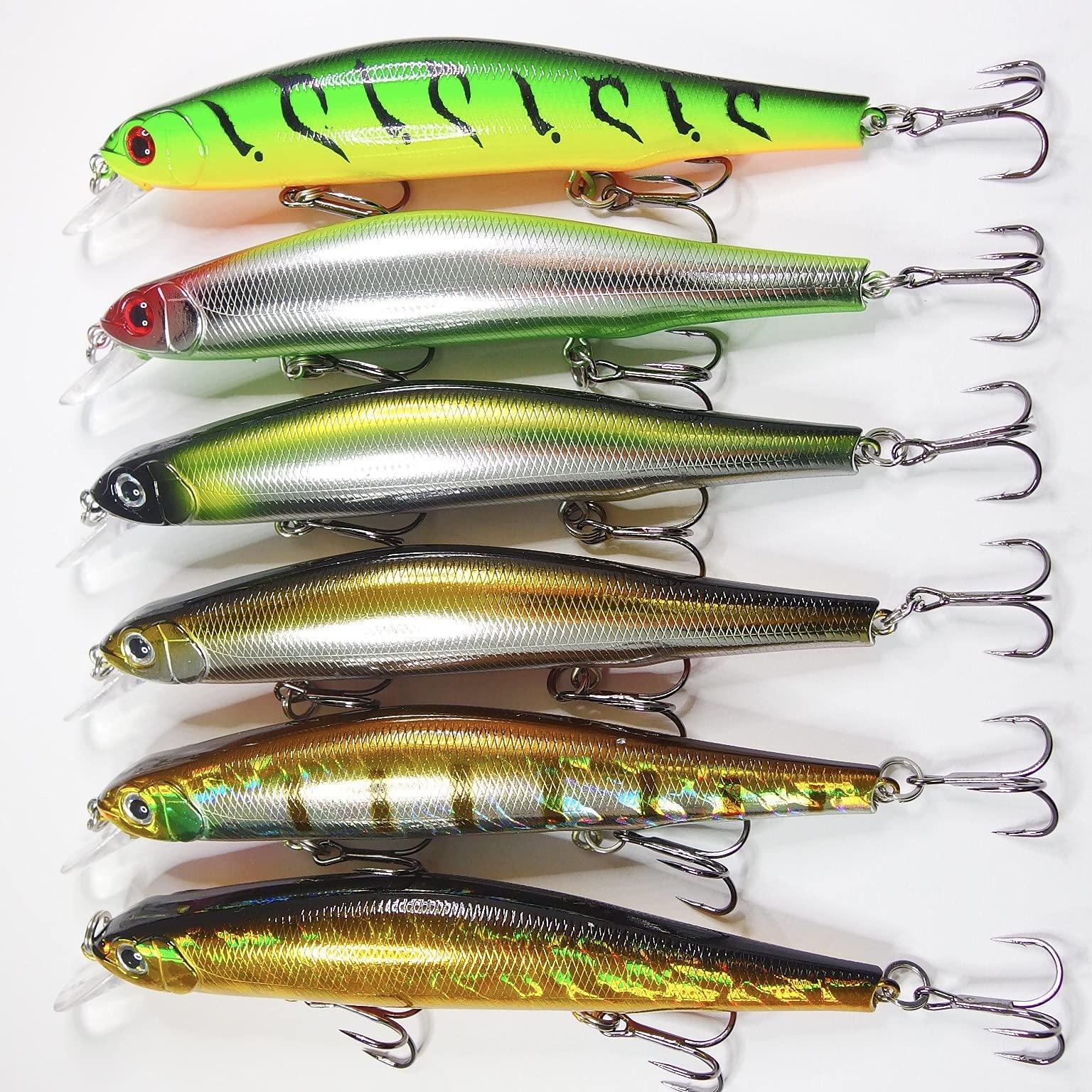 

Momo Lure Bass Lure Jerk Bait 80SP 110SP Magnetic Center of Gravity Moving Type Suspended Specification Set of [Momo Lure] (110mm - 6)