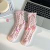 Coral fleece women's socks thickened warm love strap sleep socks autumn and winter home leisure cute medium tube socks