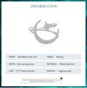 BAMOER 1PC 925 Sterling Silber Stern und Mond Ohr Manschette Pave Fassung CZ Glänzende Ohrclip für Frauen Geburtstagsgeschenk Feiner Schmuck