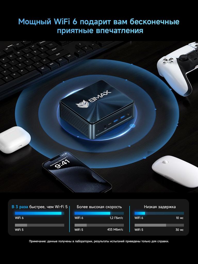 Mini Pc BMAX B9 PLUS 24G+512G SSD Intel Core I5-1250p Processor Intel Iris Xe Graphics Eligible Window 11