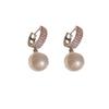 Women Retro Minimalist Micro Inlaid Zircon Pearl Fashion Earrings
