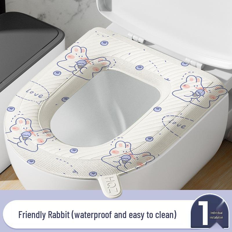 Universal Waterproof Toilet Seat Cover - All-Season, Washable, Quick-Dry, Wipeable EVA