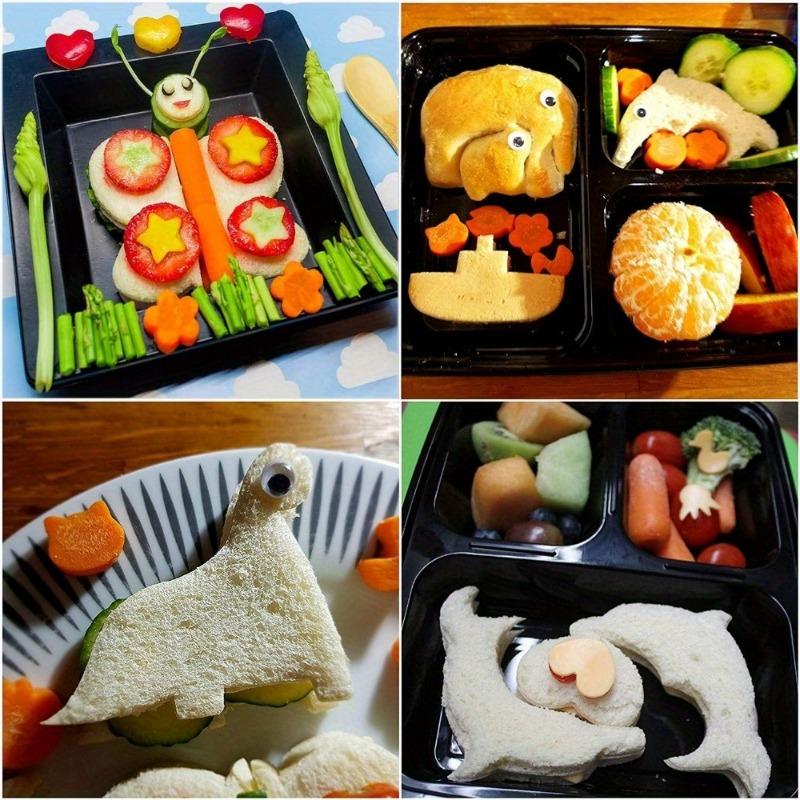 Sandwich and Cookie Cutters Set Fun Shapes Animal Puzzle Butterfly Stainless Steel and Plastic Food Molds for Kids Lunch Bento