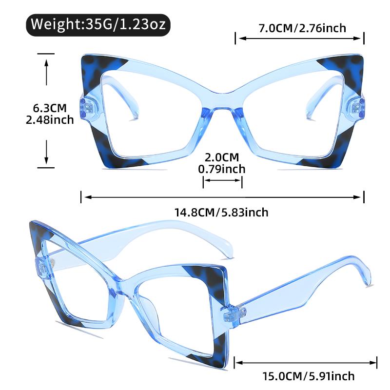 New Butterfly-Shaped Flat Light Glasses Fashionable Party Personalized And Exaggerated Anti-Blue Light Glasses