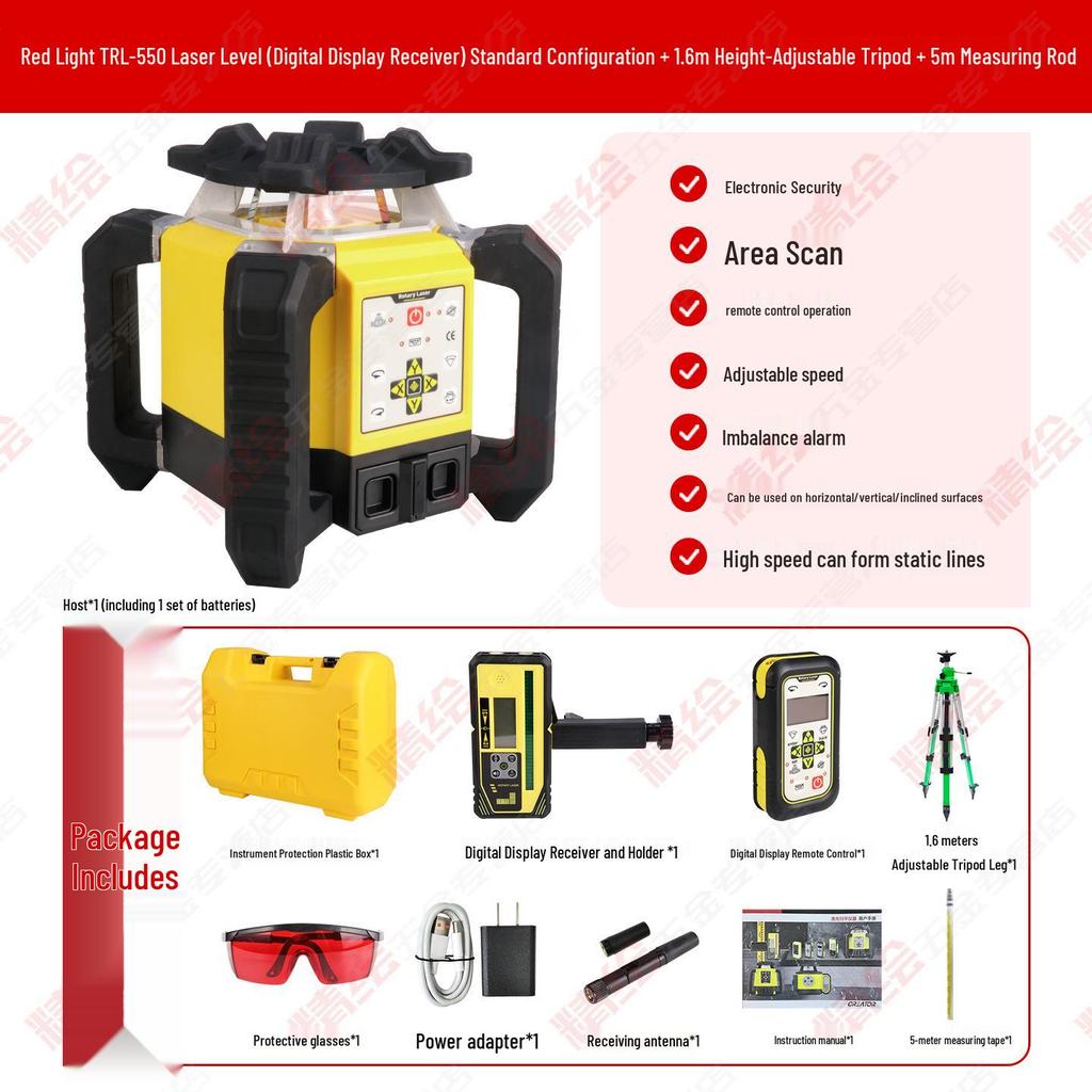 Creator Laser Level with Red and Green Light - Fully Automatic Electronic, Vertical and Horizontal Measurement, Shockproof Design