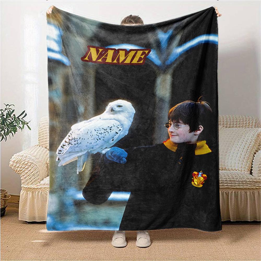 Custom Name "Harry Potter's Journey" blanket for Couch & Bed, Plush Cozy Fuzzy Blanket Super Soft & Warm Blankets for Fall and Winter. 0908104
