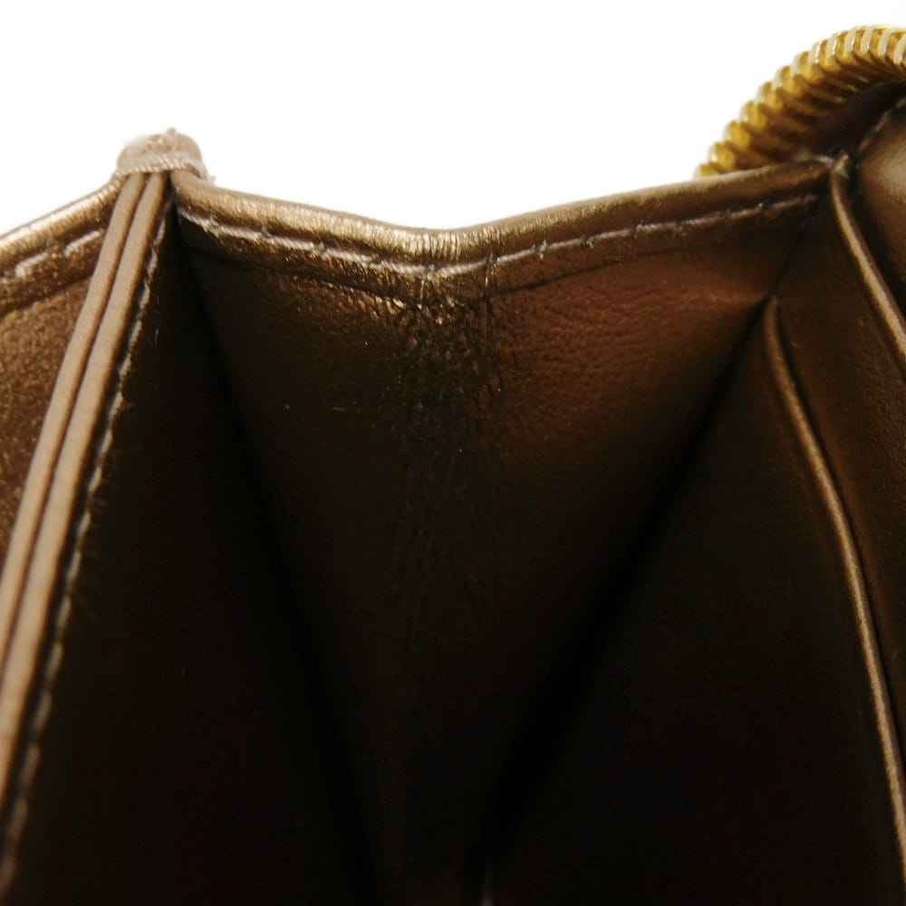 Used 11569 Vitello Move Coin Purse 1MM268 7943 Zip Around Compartment Card Case with Logo, Pink Gold, Women's from