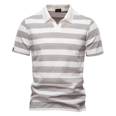 New Men's POLO Shirt with Striped Lapels for Spring and Summer