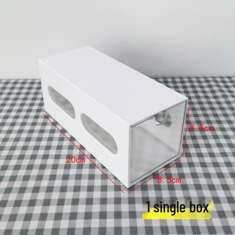 

Штабелируемый настольный ящик для хранения канцелярских принадлежностей и косметики 20 x 8.5 x 8.5 cm белый