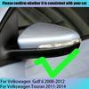 Black Sports Style Rear Mirror Cover Replacement with Carbon Fiber Pattern for Volkswagen VW Golf6 MK6 2008-2012