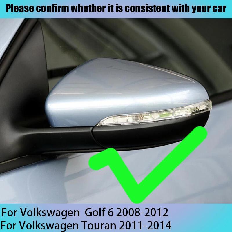 Black Sports Style Rear Mirror Cover Replacement with Carbon Fiber Pattern for Volkswagen VW Golf6 MK6 2008-2012