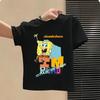 SpongeBob SquarePants childrens cotton shortsleeved boys sports shirt girls casual top with cartoon print summer Tshirt