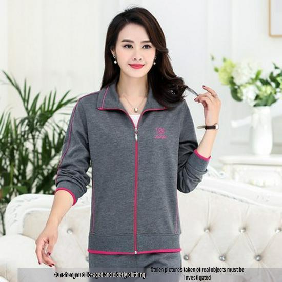 Sportbekleidungs-Set für Damen in Übergröße - Frühjahr/Herbst 2023, Zweiteiler mit langen Ärmeln für Mütter mittleren Alters und ältere Mütter