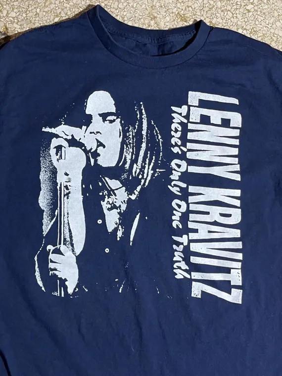 Vintage Lenny Kravitz Cotton Navy Shirt Unisex S to 5XL DO446 Unisex T-Shirt XXL