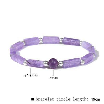 Natural Amethyst Square Bead Bracelet for Women Simple Fashion Charm Bracelet for Foreign Trade Yanni Decoration
