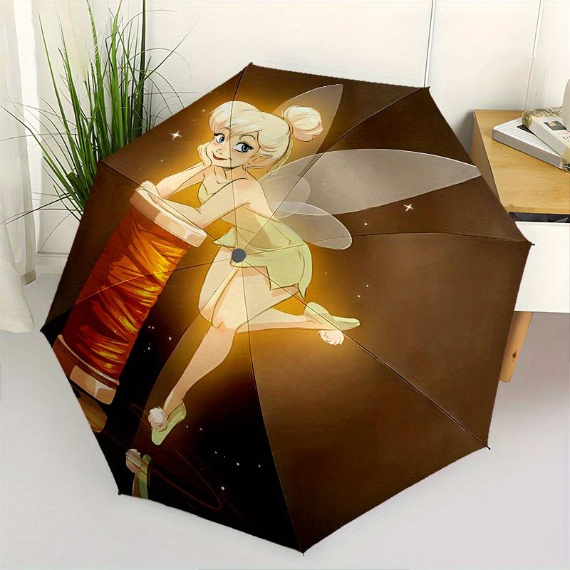 

1 Auto Open Tinkerbell, Fairy Themed Colorful 8-rib Portable Umbrella for Men and Women, A Compact Commuting Companion Suitable for Daily Dr