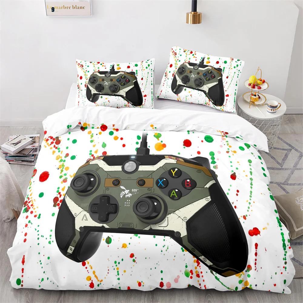 Comforter Colourful Gamepad Single Double Size Video Gamepad Pattern Boy For Bedroom Decor Polyester Comforter