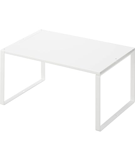 Yamazaki Extendable Storage Shelf, White, Approx. W36.5~60cm x D23cm x H18cm, Plate, Kitchen Rack, Under-Sink Storage, Extendable, Model 3829