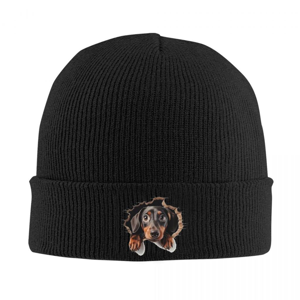 Durchbruch Süßer Hund Warme Strickmütze Winter Strickmütze Mütze Beanie Hip Hop Kappen für Unisex