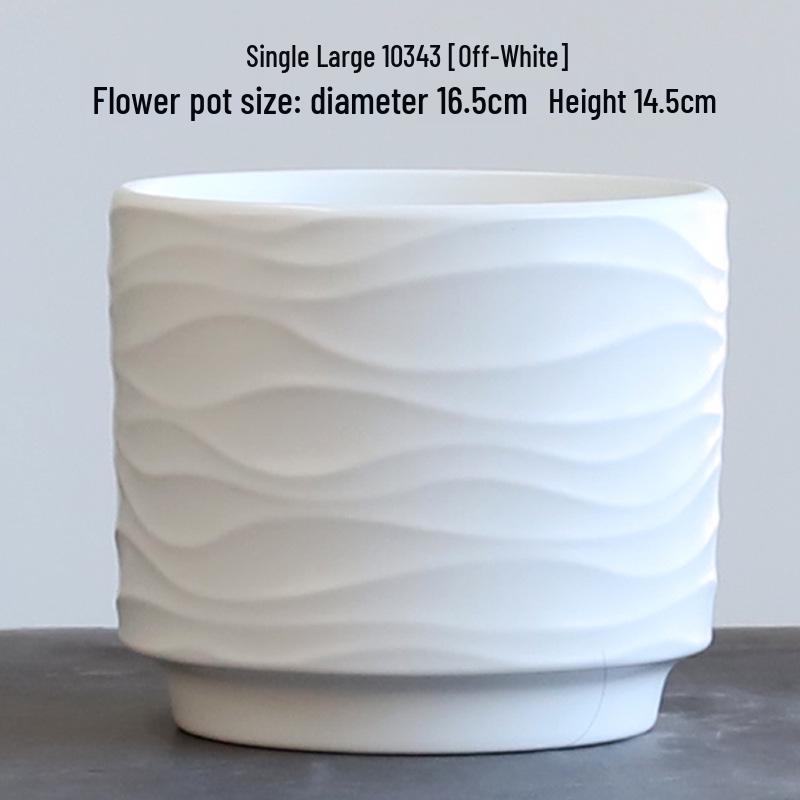 Nordic Minimalist Ceramic Flower Pot with Tray for Phalaenopsis, Orchid, and Succulent Plants