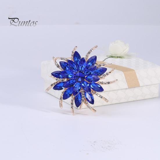Classic Handmade Colorful Rhinestones Flower Shape Brooch Pin Vintage Hat Scarf Shawl Badge Bridal Gift Dress Accessories