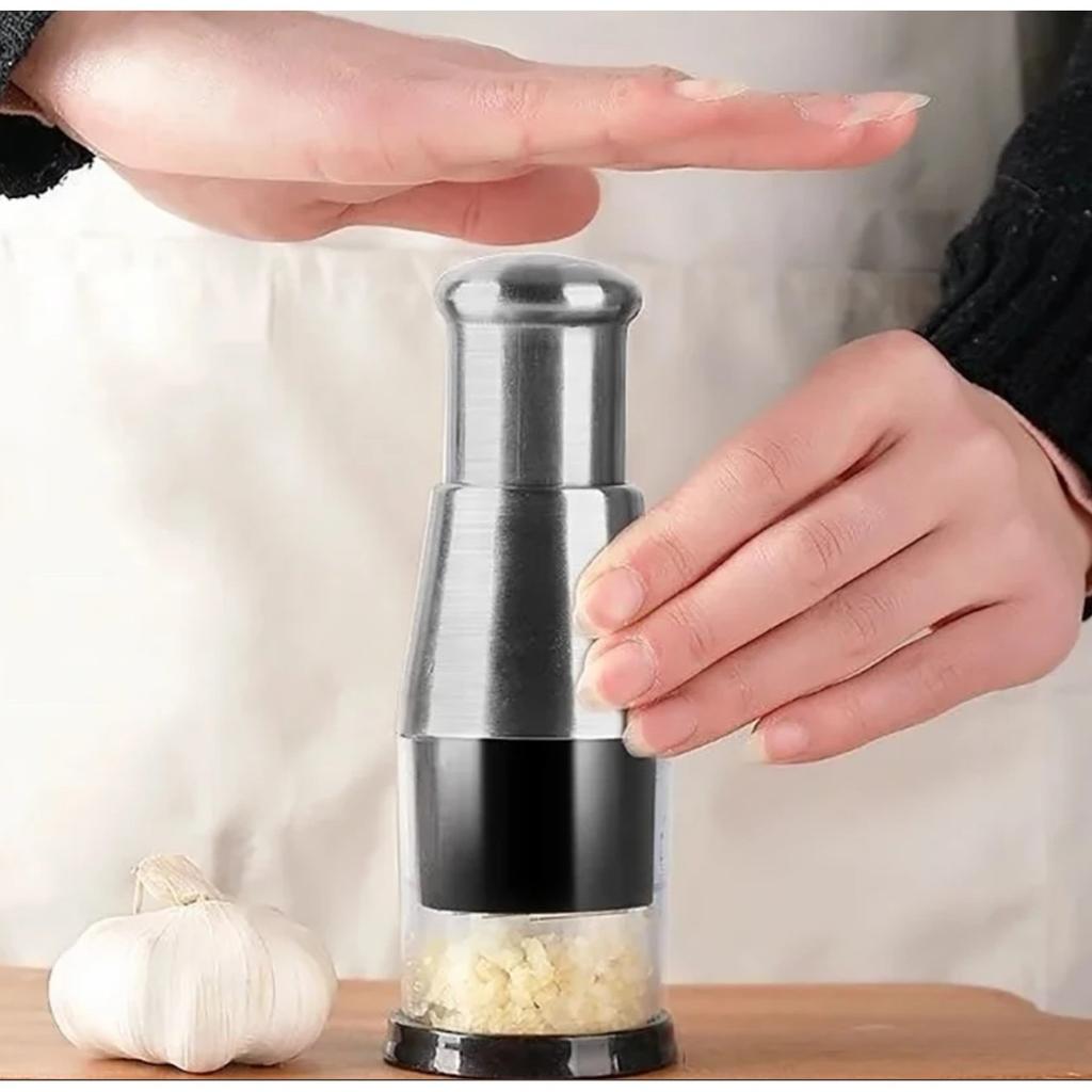 Zola Automatic Rotation Vegetable Chopper 5 Blades Stainless Steel Manual Dicer 16x6cm Black/Silver