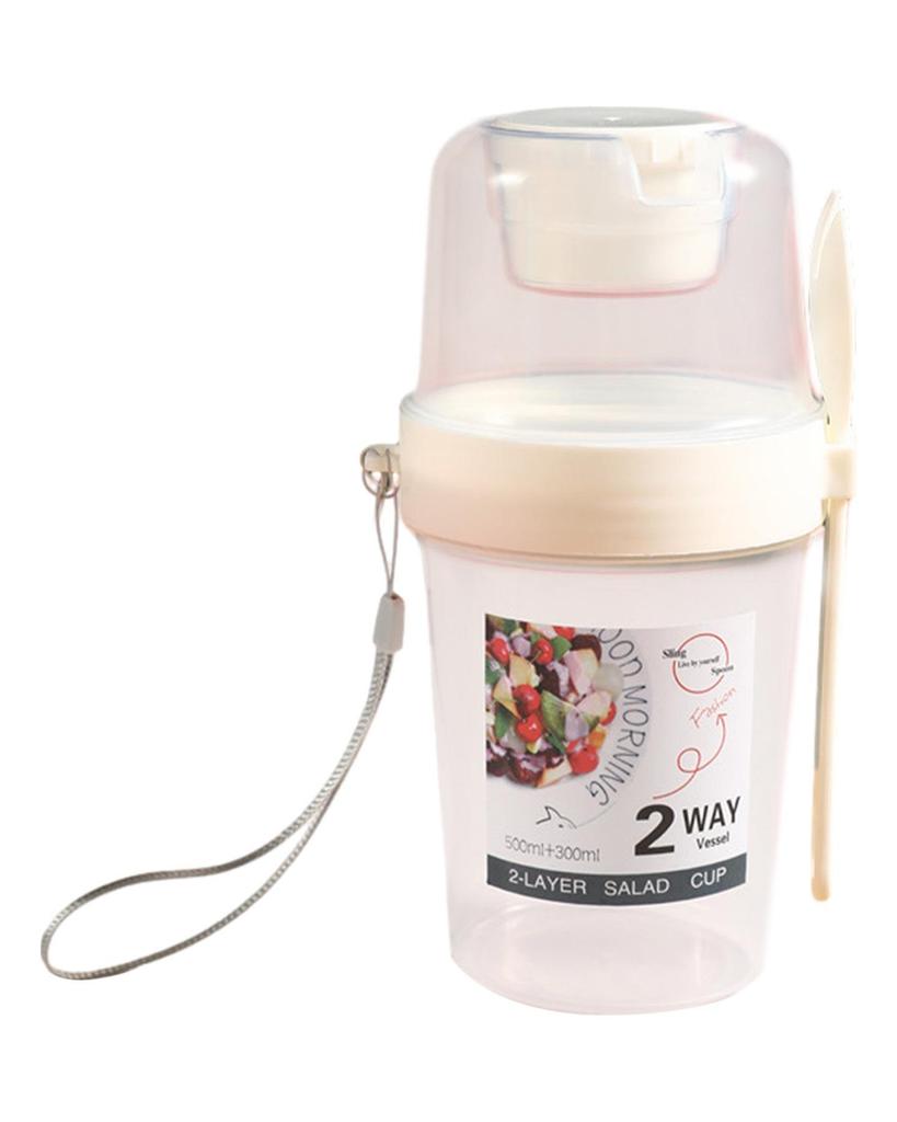 Portable Salad Cup Cereal Double LayersFruit and Vegetable Container Storage