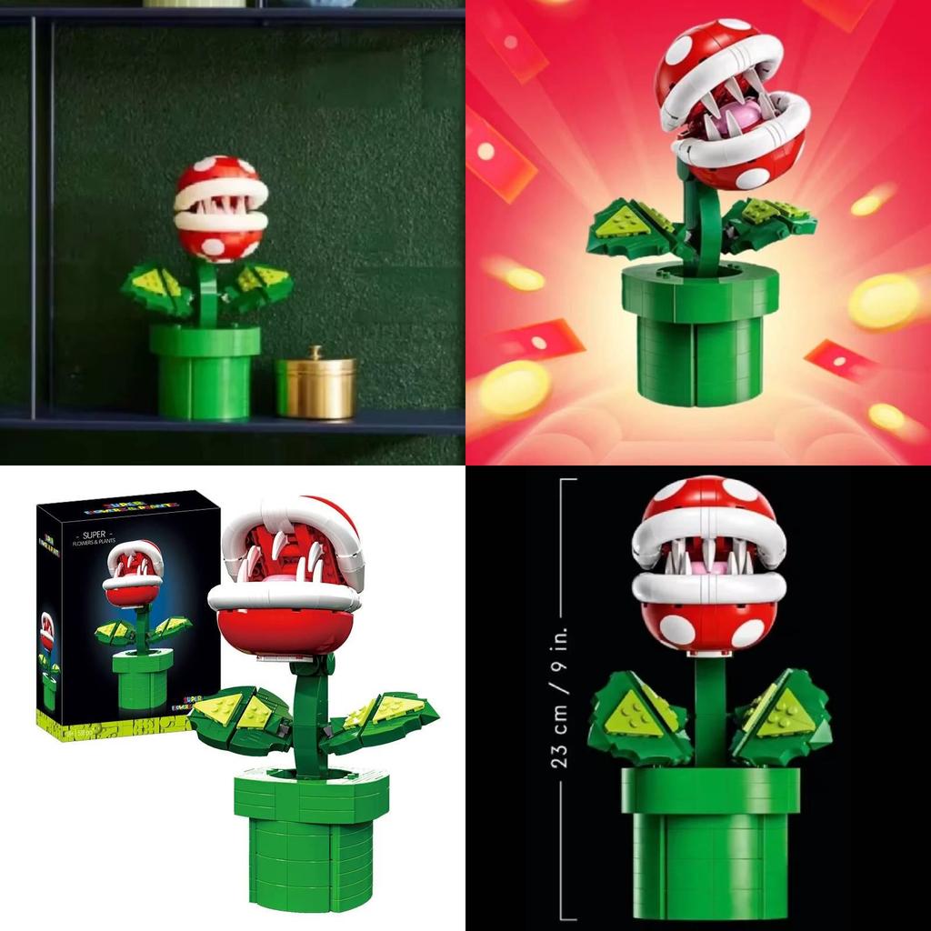 Super Mario Carnivorous Plant Model Kit With 540 Abs Bricks For Creative Play
