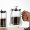 350/650/1000ML Hitzebeständiger Glas-French-Press-Kanne mit Doppelschicht-Filter für Handgebrühten Kaffee Milchschaum Kaltaufguss Zuhause