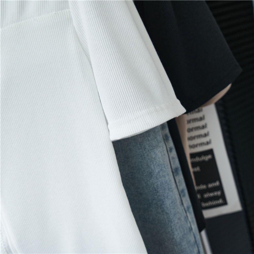 Loose Double Zipper T-shirt Square Neck Crop Tees for Women Fashion Short Sleeved T Shirts  Summer