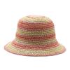 Color breathable bucket hat wide brim small fresh spring and summer travel visor striped hand woven breathable hat