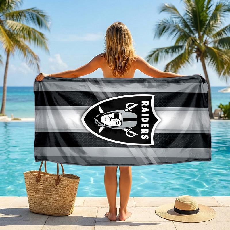 Las Vegas Raiders Fashion Beach Towel Portable Soft Quick Dry Towel For Swimming Camping Holiday Use