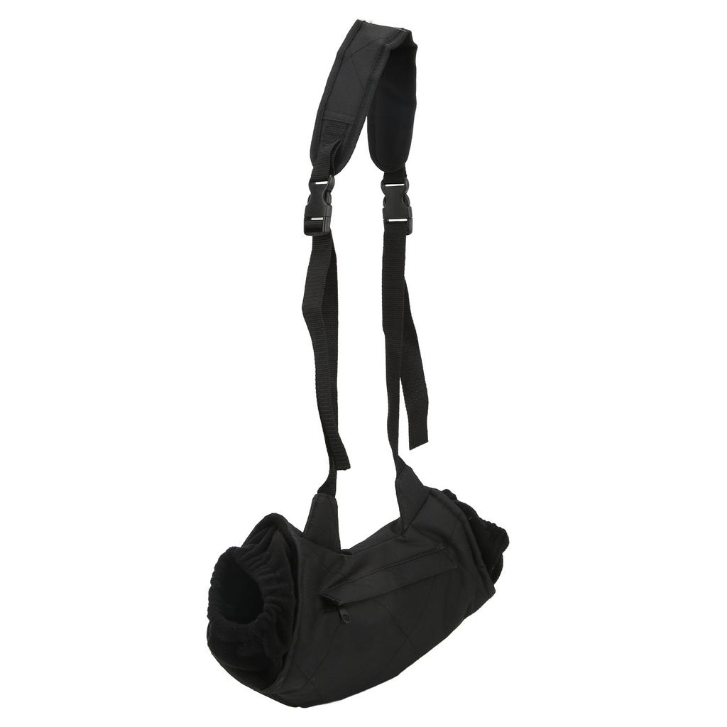 Heated Hand Muff Flannelette Thicken Hanging Design Electric Heated Waist Bag for Outdoor Hunting Black