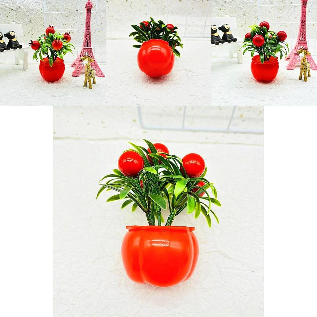 Fake Potted Fruit Bonsai With Plastic Material For Home Decor And Tabletop Display