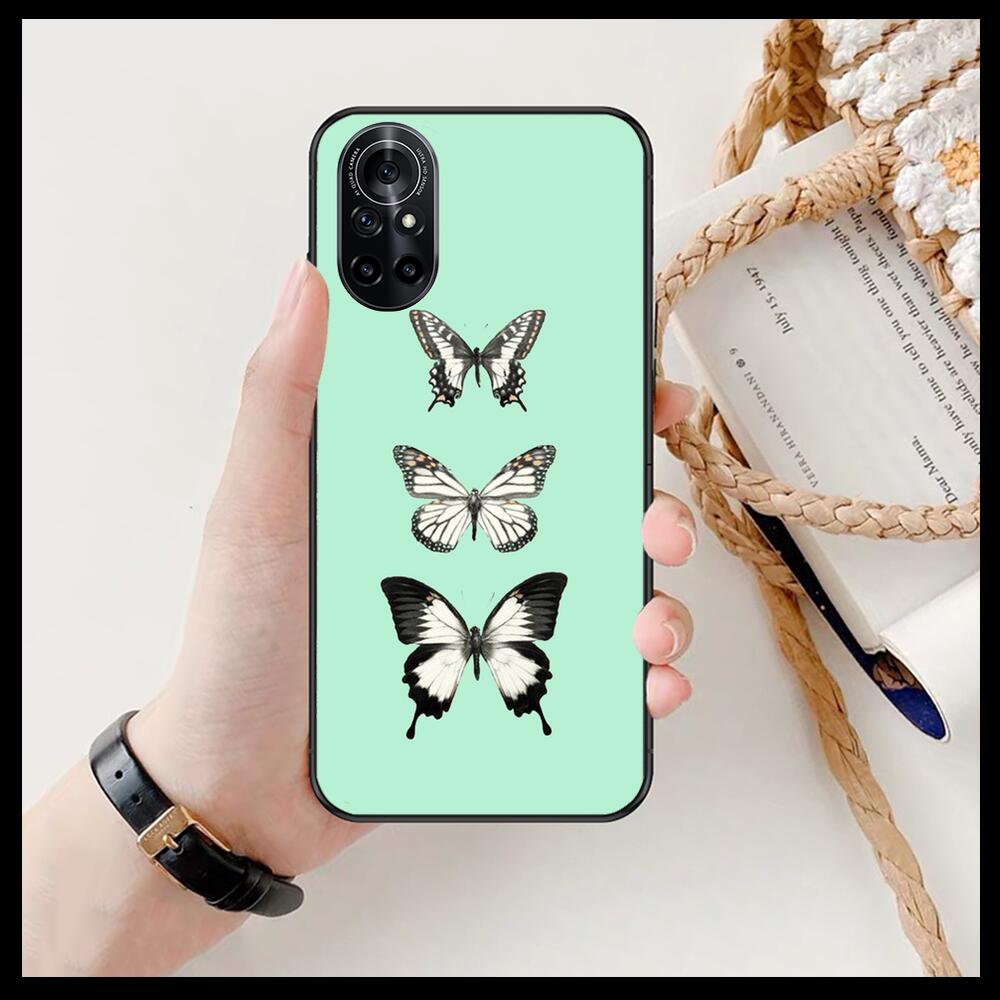 Schöne Schmetterlingsmuster Klare Handyhülle Für Huawei Honor 20 10 9 8A 7 5T X Pro Lite 5G Schwarz Etui Coque Hoesjes Comic Fas