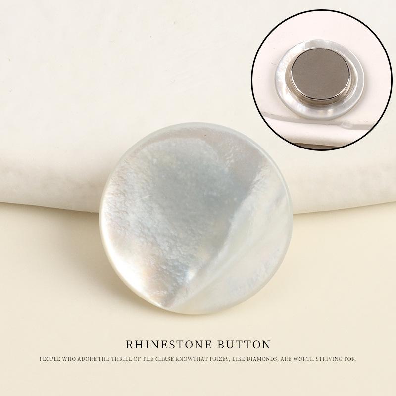 5pcs Shell Seam-Free Buckle Magnet Button Anti-Light Buckle Shirt Cardigan Fixed Clothes Neckline Decoration Mother And Child Magnetic Buckle