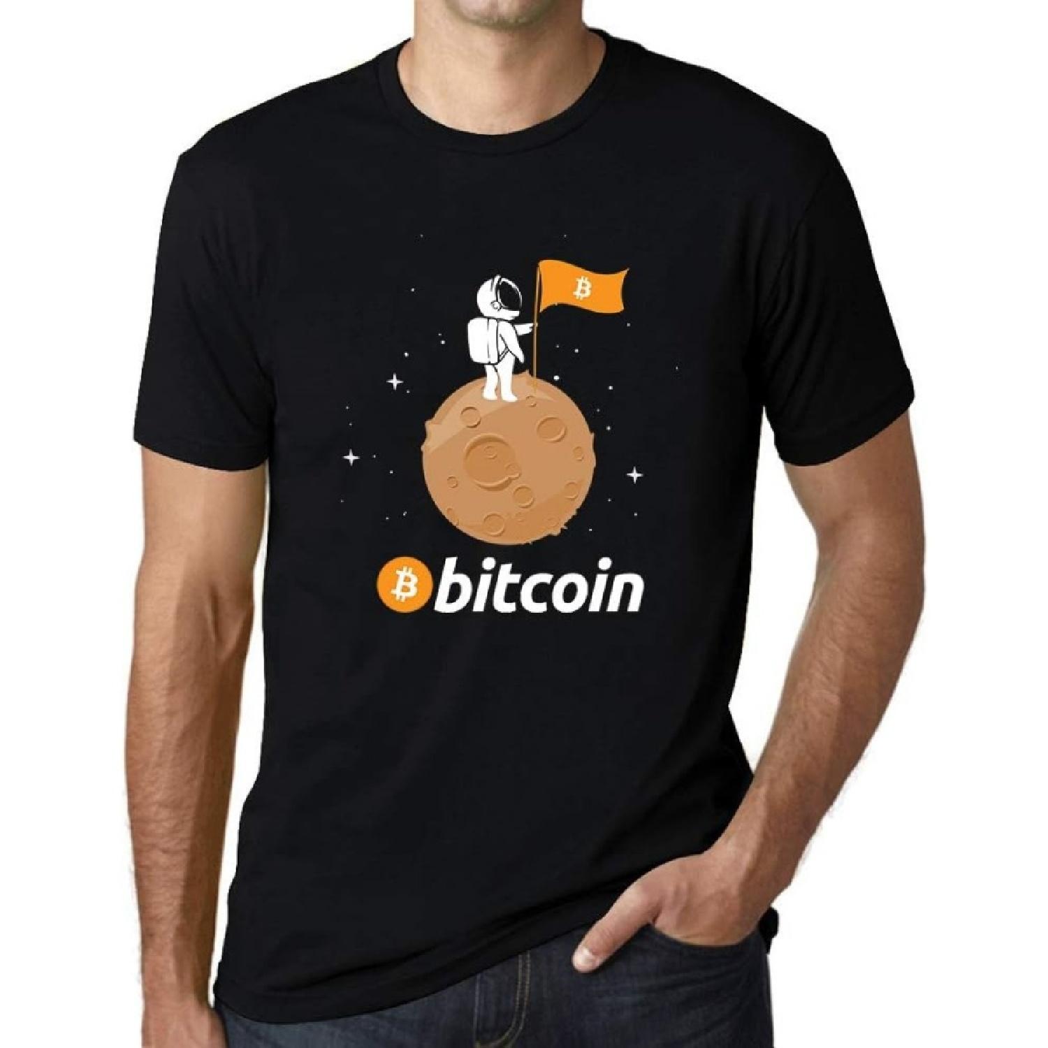 Мужская футболка с принтом Bitcoin Астронавт HODL BTC Экологичная Ограниченная серия Короткий рукав Футболка Винтажная S