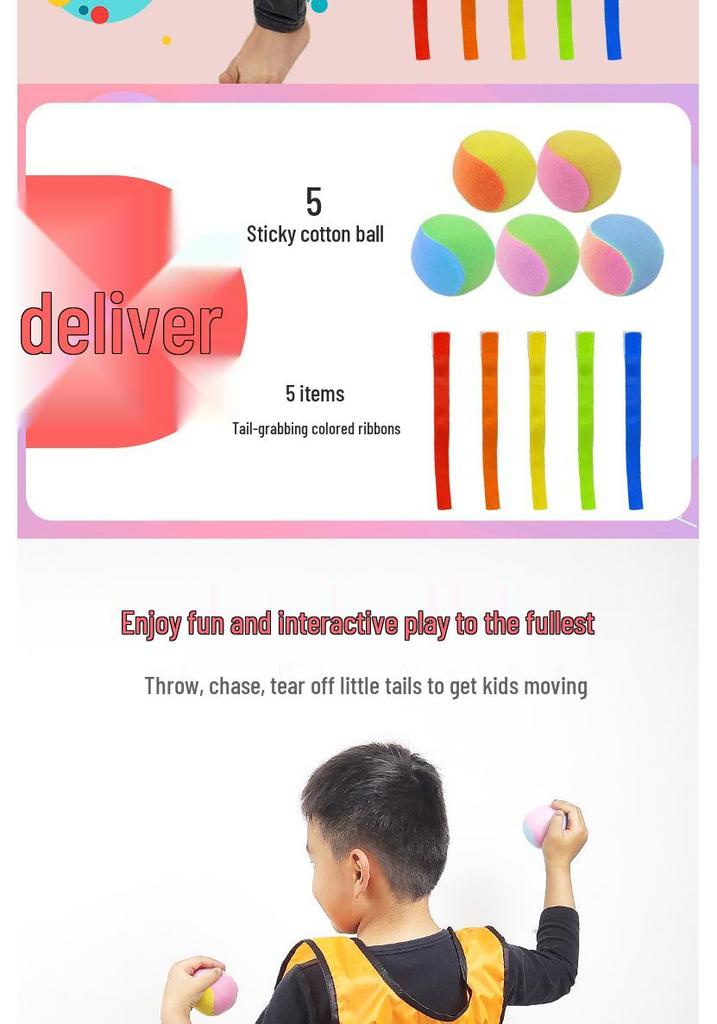 Children's Sticky Ball Dodgeball Vest for Outdoor Parent-Child Games