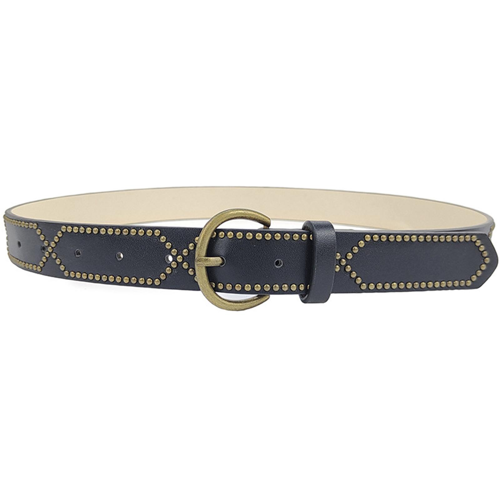 Female Pin Buckle Belt Aesthetic Belt Cool Square Rivet Studded Waistband Jeans Belt Waist Ornaments Girl Waiststrap