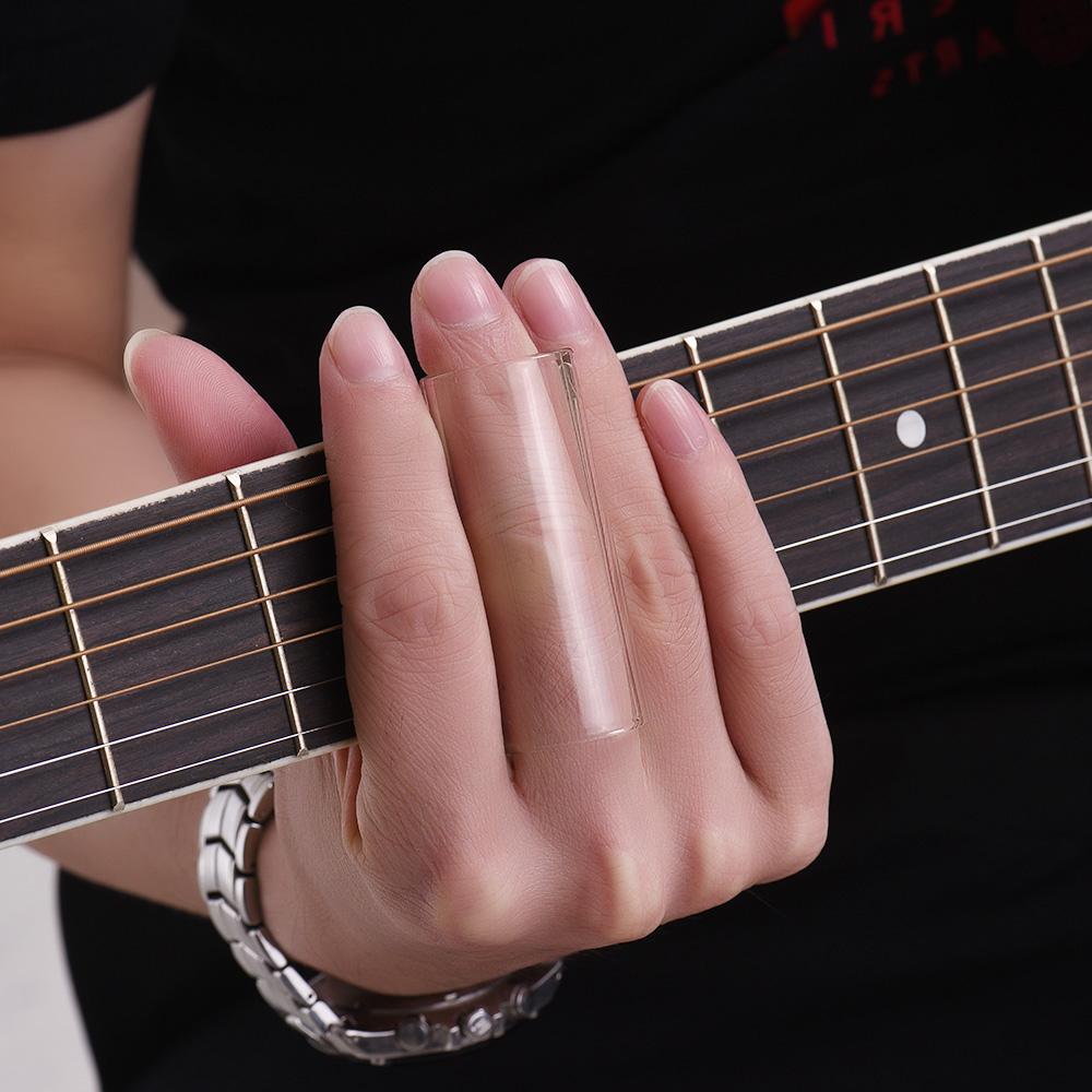 Guitar Slides Set Includes 3 Glass Slides (5.1cm  6cm  7cm) + 1 Stainless Steel Slide (6cm) + 4pcs Celluloid Thumb &