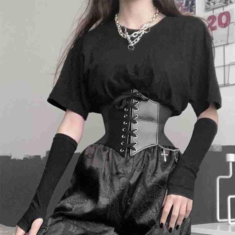 Women's Decorative Simple All-Match Fashionable Wide Elastic Waist Belt