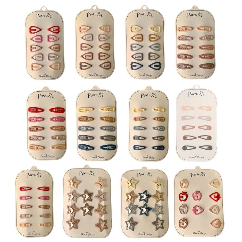 10pcs Stylish Hairpin Set Durable Alloy Hair Clip Lightweight Heart Star Hair Clip for Girls for Different Hairstyles