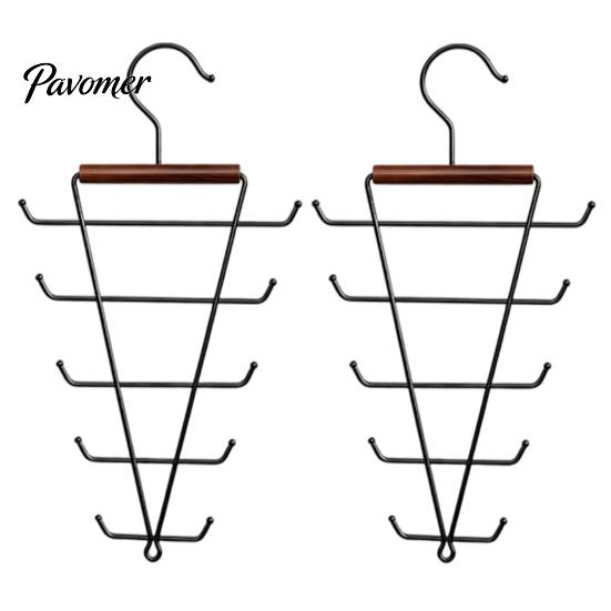 Vertical Wardrobe Storage Hangers V Shaped Closet Organizer, 12 Hooks 360 Degree Swivel Hook Design, Space Saving Organizers Beech Wood Hanger