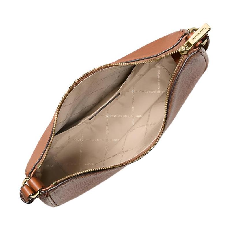 MICHAEL KORS Nayla brand logo design pebbled leather messenger bag crossbody bag medium women's brown