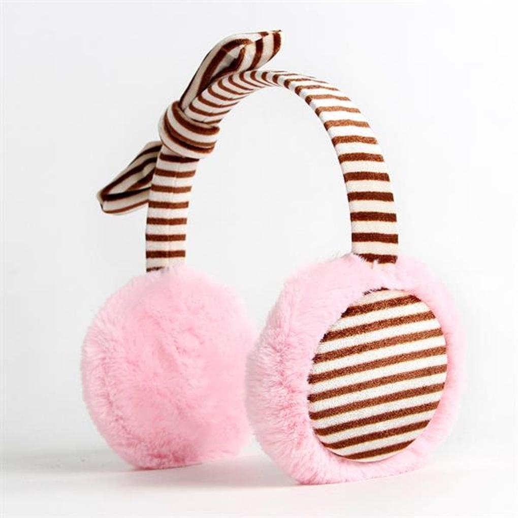 Pink Headband and Fur Earmuffs/winter Fashion Item, Earmuffs for Warmth