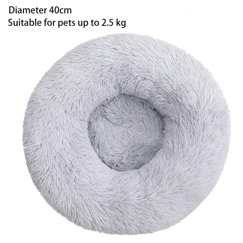 Plush Pet Nest Fall and Winter Cotton Mat for Kittens Chihuahua Universal Dog and Cat Long Hair Nest Round Donut Plush Dog Bed