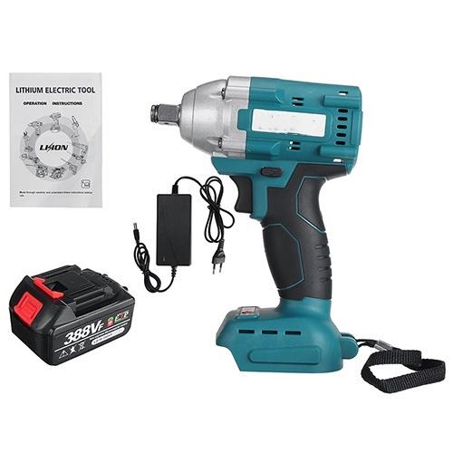 388VF 800 NM Brushless Electric Impact Wrench 1/2 Socket Wrench Woodworking Power Tools with Battery
