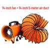 Deqier 14-inch Portable Axial Flow Fan with 5m Duct CN Plug (adapter Included)