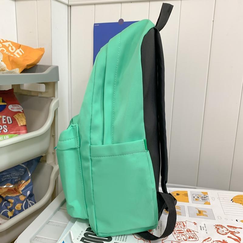 Female Solid Color Backpack Junior Senior High School Student Schoolbag Large Capacity Backpack Girls