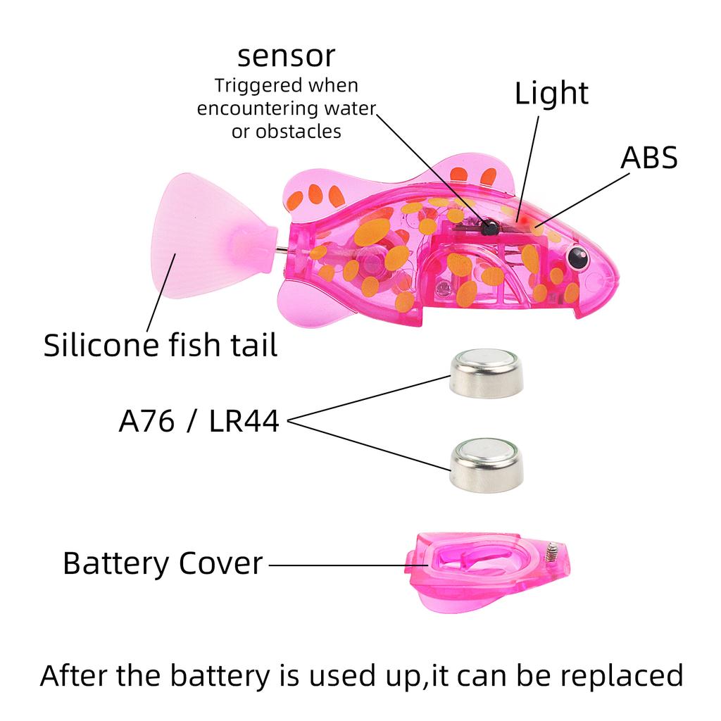 1Pc-50Pcs Baby Bathing Light Sensing Electronic Fish Water Play Toy, Simulating Small Fish Swimming,Suitable For Teasing Kittens
